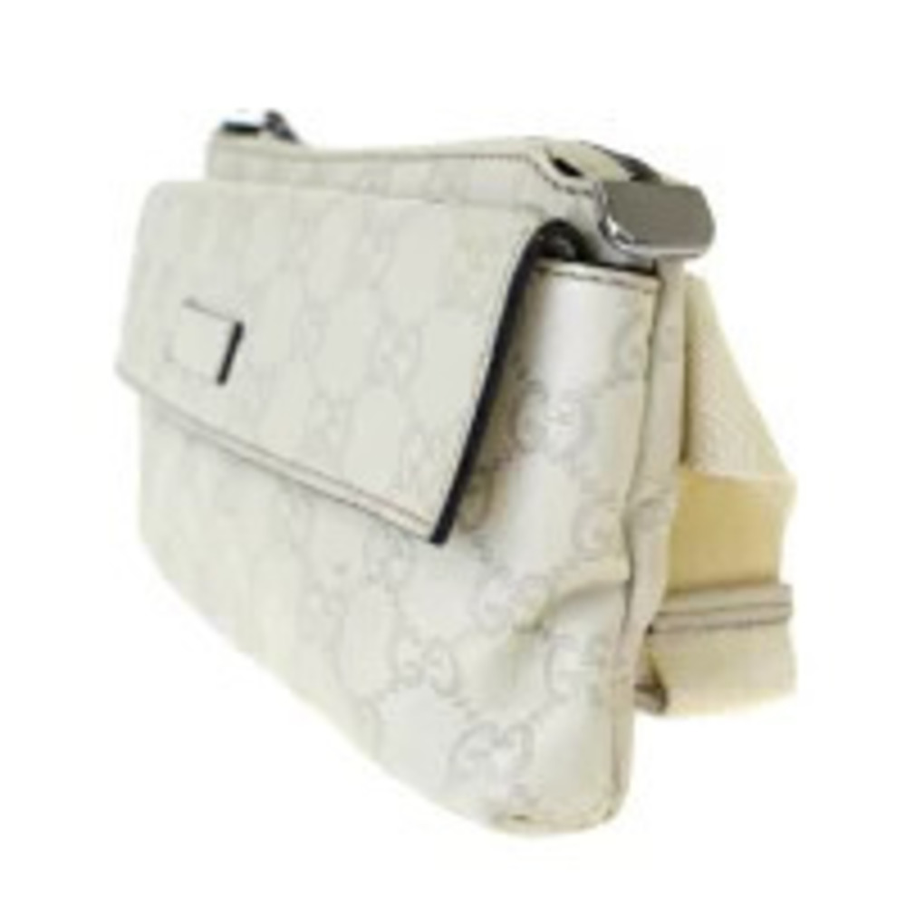 Gucci GG Waist Pouch Clutch Bag White Leather - Picture 2 of 7